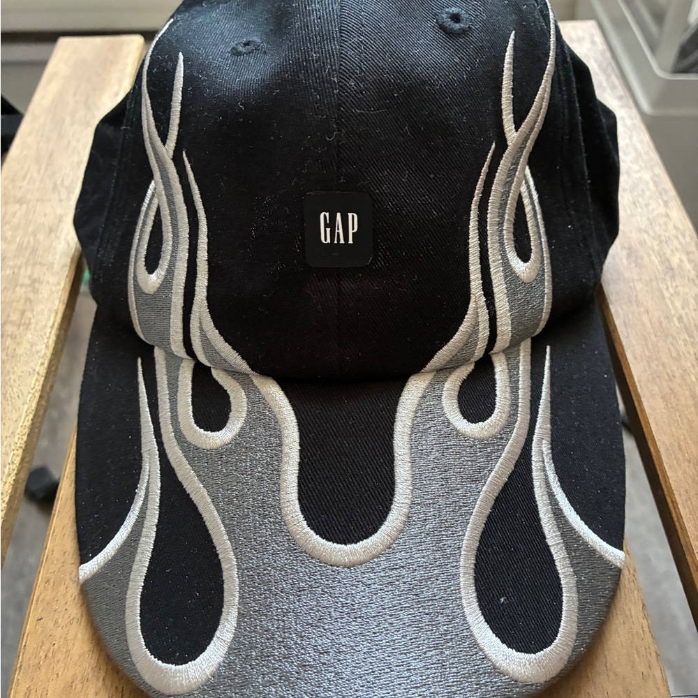 YZY Gap Balenciaga Black and Silver Flame Cap